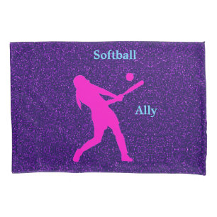 Housse D'oreillers Softball Girls Purple Éperkle Pillowcase