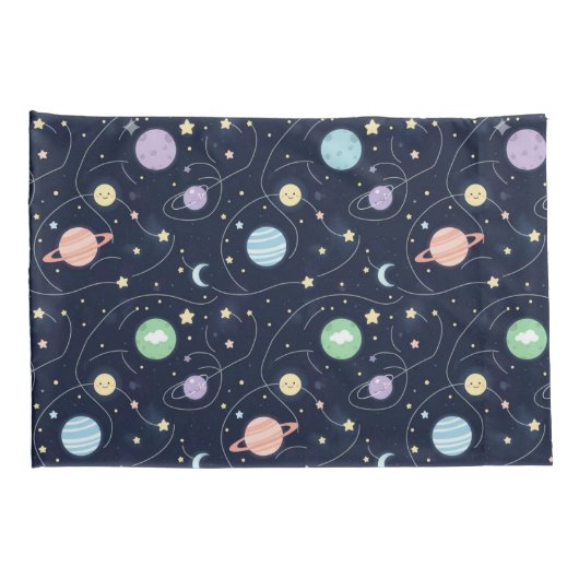 Housse D'oreillers Solar System Planets Seamless Pattern (Dos-Droit)