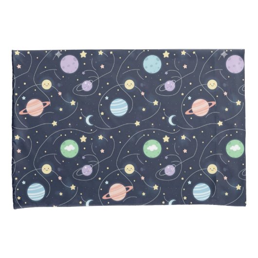 Housse D'oreillers Solar System Planets Seamless Pattern (devant-Droit)