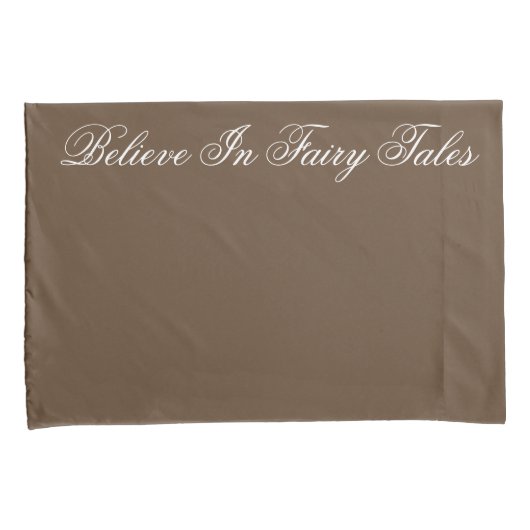 Housse D'oreillers Solide Brown Avec Trpographie (devant-Droit)