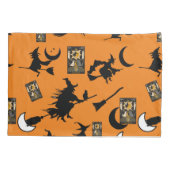 Housse D'oreillers sorcière assistant chatte lune bloomstick (Dos-gauche)