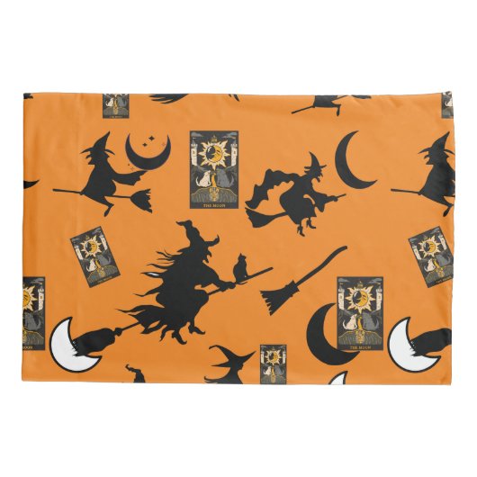 Housse D'oreillers sorcière assistant chatte lune bloomstick (Dos-gauche)