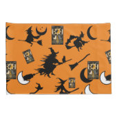 Housse D'oreillers sorcière assistant chatte lune bloomstick (Dos-Droit)