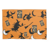 Housse D'oreillers sorcière assistant chatte lune bloomstick (devant-gauche)