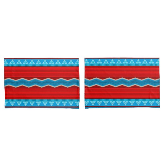 Housse D'oreillers Southwest River Canyon Red Turquoise Standard (devant-Set)