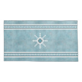 Housse D'oreillers Southwest Winter Snowflakes & Pine Trees Bleu (Dos-gauche)