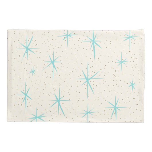 Housse D'oreillers Space Age Turquoise Starburst Pillowcase (Dos)