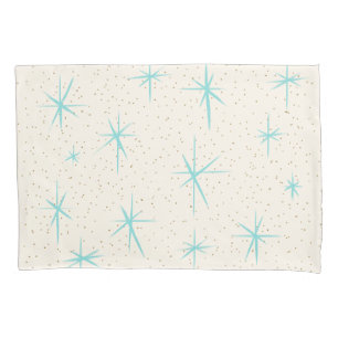 Housse D'oreillers Space Age Turquoise Starburst Pillowcase