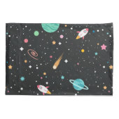 Housse D'oreillers Space Rocket Ships et Stars (Dos-gauche)