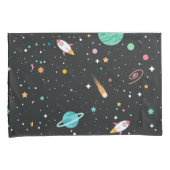Housse D'oreillers Space Rocket Ships et Stars (devant-Droit)