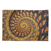 Housse D'oreillers Spirale fractale noire et or abstraite (Dos)