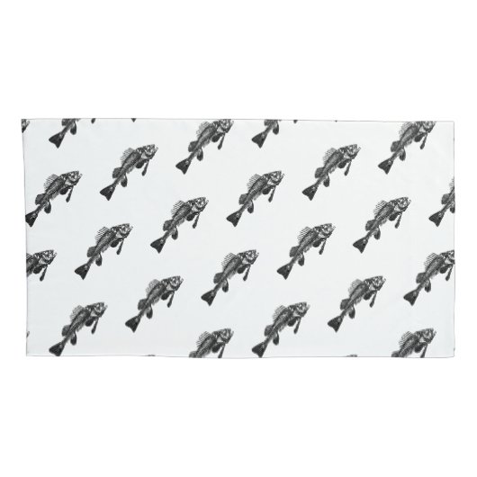 Housse D'oreillers Squelette de poisson (Dos-Droit)