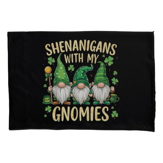 Housse D'oreillers St Patrick’s Day Lucky Shamrock Gnome (devant)