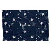 Housse D'oreillers Star Pattern Pillow Cover with Custom Name - Blue  (devant)