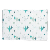 Housse D'oreillers Starburst Mid Century Motif moderne Turquoise Aqua (Dos-gauche)