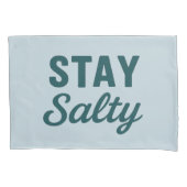 Housse D'oreillers Stay Salty - Reversible Coastal Teal Ocean Print (devant)