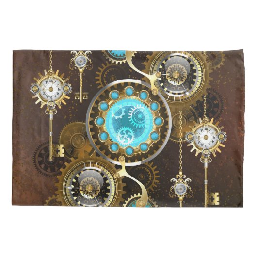Housse D'oreillers Steampunk Rusty Background (Dos)