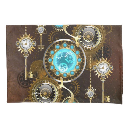 Housse D'oreillers Steampunk Rusty Background (devant)