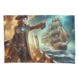 Housse D'oreillers Steampunk Vintage Victorian Ocean Space Pirate