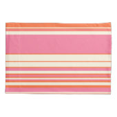 Housse D'oreillers Stripes complexes - rose, orange et crème (Dos-gauche)