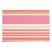 Housse D'oreillers Stripes complexes - rose, orange et crème (devant-Droit)