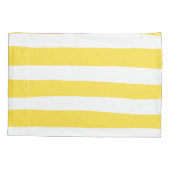 Housse D'oreillers Stripes inégales - Citron jaune et blanc (Dos-gauche)