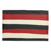 Housse D'oreillers Stripes inégales - Rouge et Crème (Dos-gauche)