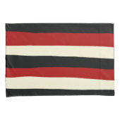 Housse D'oreillers Stripes inégales - Rouge et Crème (devant-Droit)