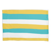 Housse D'oreillers Stripes inégales - Turquoise et Jaune (devant-gauche)