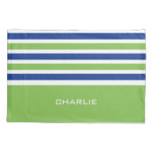Housse D'oreillers Stripes Motif monogramme personnalisé pilotis (Dos)