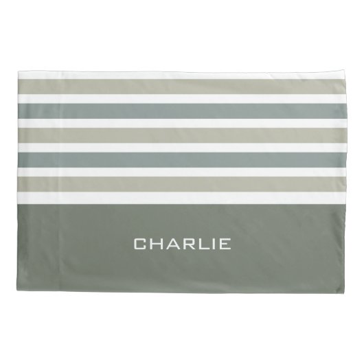 Housse D'oreillers Stripes Motif monogramme personnalisé pilotis (Dos)