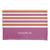 Housse D'oreillers Stripes Motif monogramme personnalisé pilotis (devant)