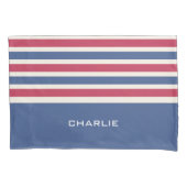 Housse D'oreillers Stripes Motif monogramme personnalisé pilotis (devant)