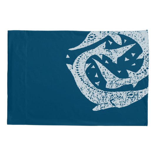 HOUSSE D'OREILLERS STURGEON STURGEON WOODCUT ART (Dos)