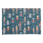 Housse D'oreillers Style années 1950 Retro Robot Motif (devant-Droit)