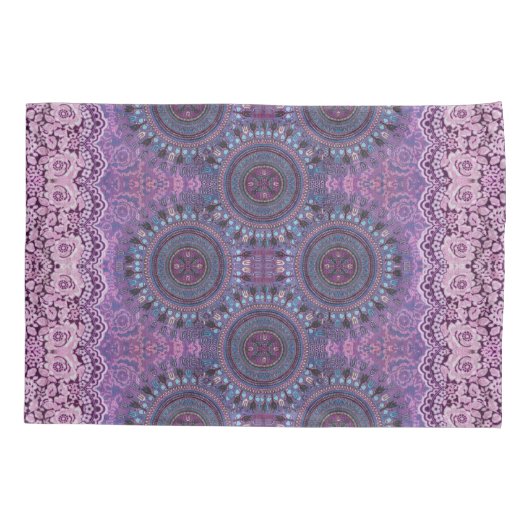Housse D'oreillers Style Boho pourpre (Dos-gauche)