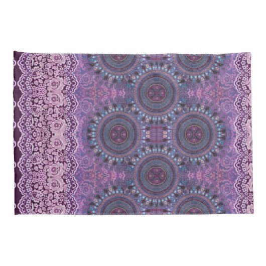 Housse D'oreillers Style Boho pourpre (Dos-Droit)