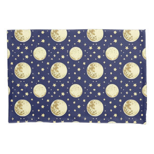 Housse D'oreillers 🌙 Style de maison cosy avec lunes du ciel nocturn