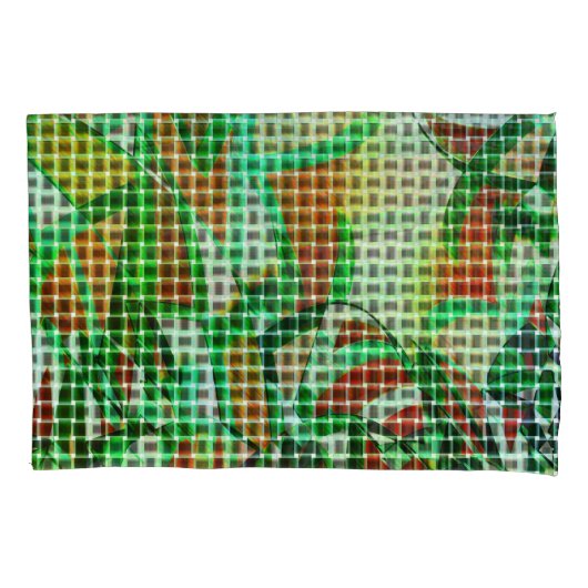 Housse D'oreillers Style de panier, rubans courbés verts, détails cor (devant-gauche)