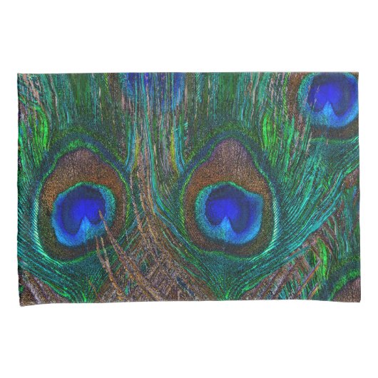 Housse D'oreillers Style Etching Peacock de minuit (devant-Droit)