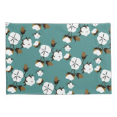 Housse D'oreillers Style Ferme Fleurs de coton modernes et Turquoise (Dos-Droit)