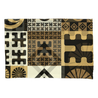Housse D'oreillers Style japonais, or noir sans couture motif.