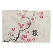 Housse D'oreillers Style oriental Sakura Cherry Blossom Art (Dos)