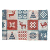 Housse D'oreillers Style Patchwork : Motif ornemental de Noël (Dos)