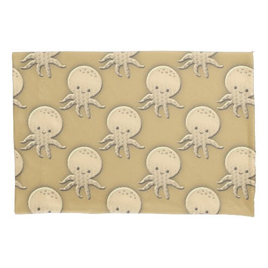 Housse D'oreillers Style vintage Sepia Baby Octopus (devant)
