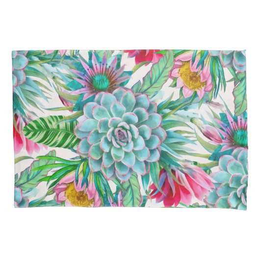 Housse D'oreillers Succulent jardin tropical (devant)