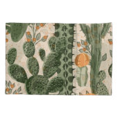 Housse D'oreillers Succulents verts, fleurs oranges, papier peint de (Dos)