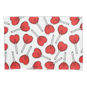 Housse D'oreillers Sucettes Rouges, Sucettes en Forme de Cœur, Motif (devant)