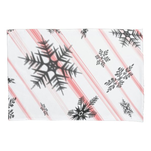 Housse D'oreillers Sucre de canne de Noël Snowflakes Pillowcase (devant)