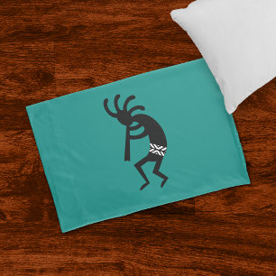 Housse D'oreillers Sud-ouest Teal de Kokopelli et caisse noire de